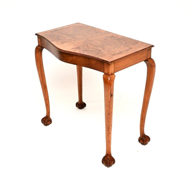 Vintage Burr Walnut Console Table, 1930 For Sale - Image 4 of 7