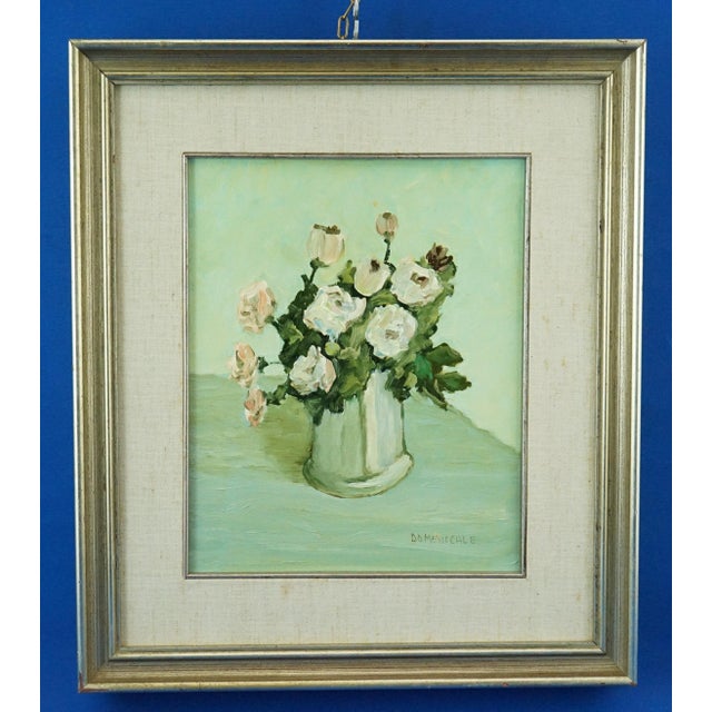 Mario Domenicale, Still Life with Vase of Flowers, 20th Century, Oil on Canvas For Sale - Image 12 of 12
