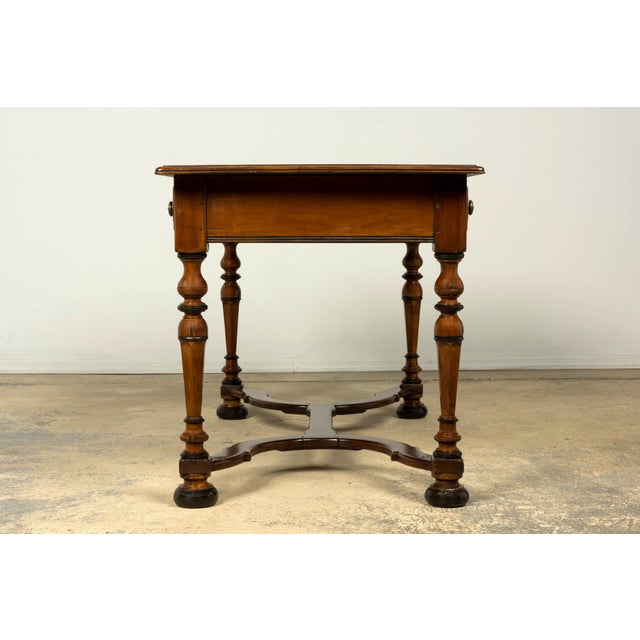 Late 19th Century French Louis XIV Style Walnut Writing Table With Three Drawers For Sale - Image 12 of 18