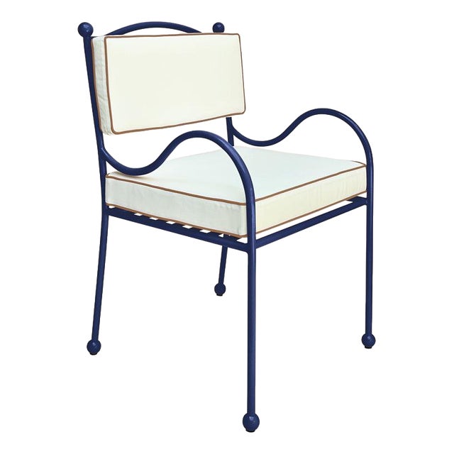 Panarea Armchair in Mare with White & Taupe Upholstery by Ceraudo For Sale