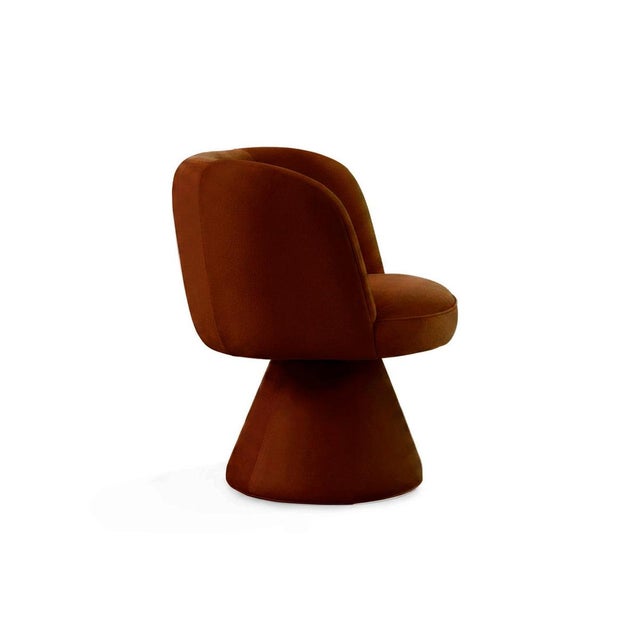 Contemporary Coraje Dining Chair in Brown Velvet from Moanne For Sale - Image 3 of 6