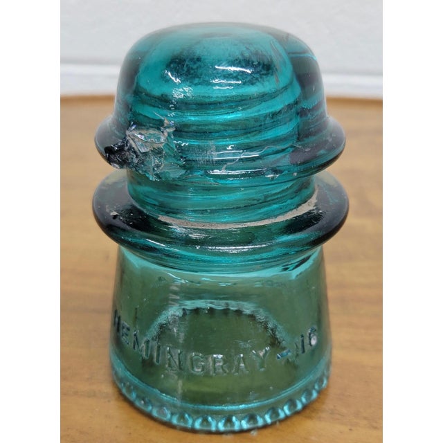 This is a gorgeous aqua or teal vintage glass Hemingray insulator. “Hemingray-16.” Made in the U.S.A. Several insulators...