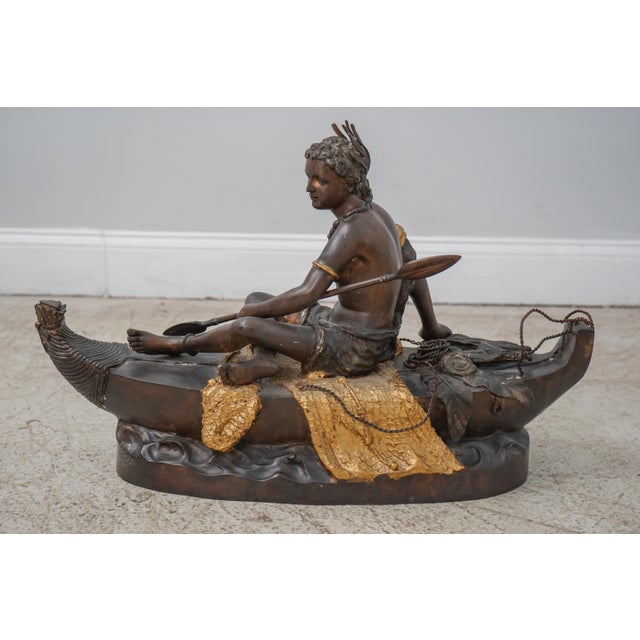 Native American CM Russell Signed Bronze Sculpture Female Native American For Sale - Image 3 of 13