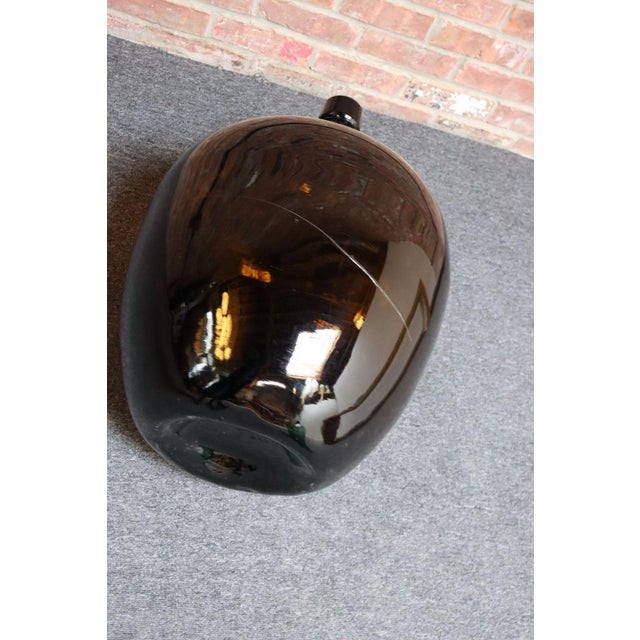 French Provincial Vintage French Amber Glass Demijohn / Bonbonne Ambrée Brune For Sale - Image 3 of 12