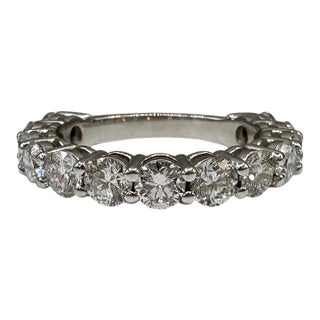 1.79ct Lab Grown Diamond Eternity Ring F vs 14k White Gold Size 4.5 For Sale