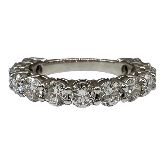 1.79ct Lab Grown Diamond Eternity Ring F vs 14k White Gold Size 4.5 For Sale