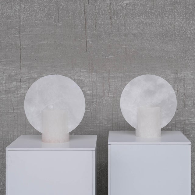 Alabaster Spanish Table Lamps, 1990s, Set of 2 For Sale - Image 13 of 13