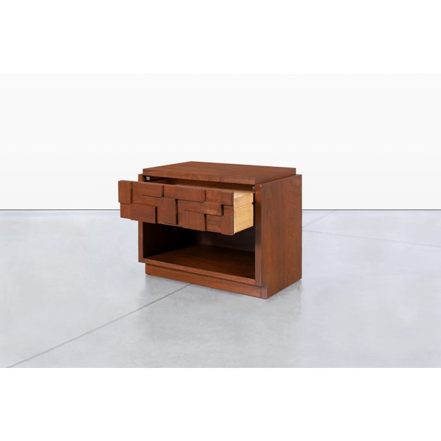 1950s Pair Vintage Brutalist “Staccato” Nightstands by Lane For Sale - Image 9 of 12