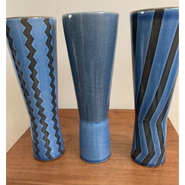 Contemporary Pottery Vases- Set of 3 For Sale - Image 9 of 10