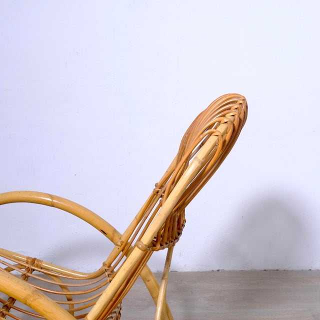 Bamboo Rocking Chair, 1970s For Sale - Image 10 of 16