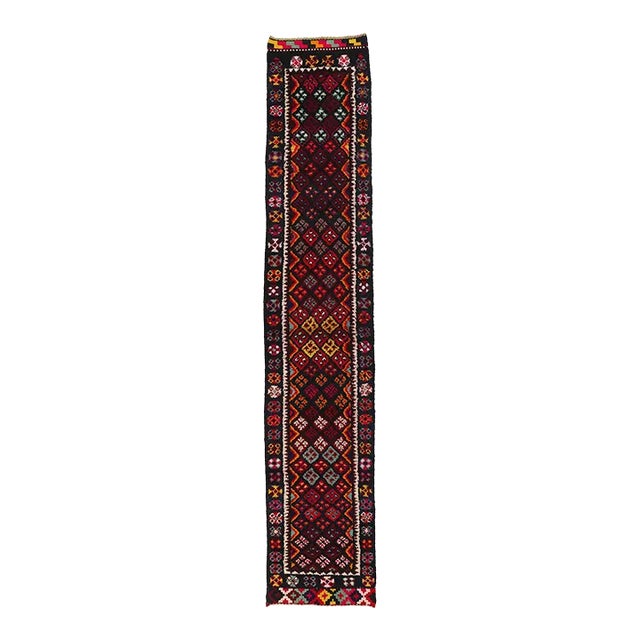 Vintage Kurdish Tribal Rug Runner - 03'00 X 16'03 For Sale