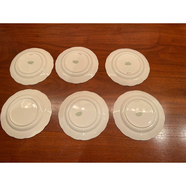 English Antique Decorative Small Floral Plates - Set of Six For Sale - Image 3 of 6