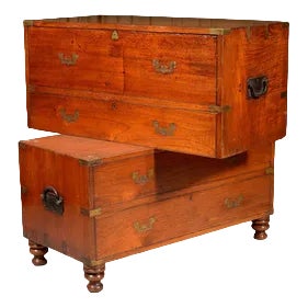 Anglo Indian Teak Secretaire, 1870 For Sale