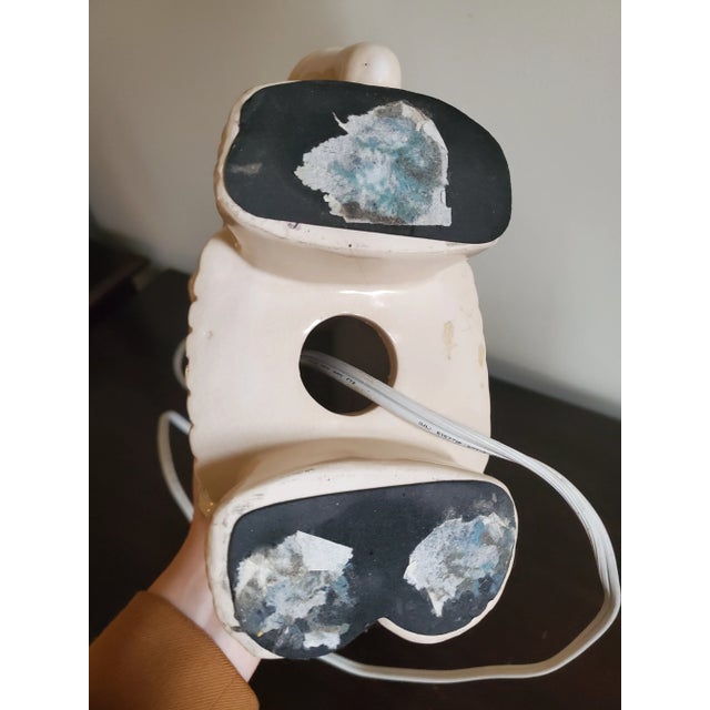 Late 20th Century Asian Style Cream Elephant Table Lamp With Shade For Sale In Seattle - Image 6 of 7