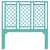 Coastal X & Diamond Platform Bed Queen, Turquoise For Sale - Image 3 of 7
