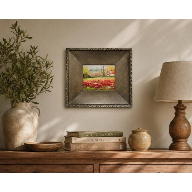 Charming original oil painting depicting Saint Mary's College of California in a vibrant Impressionist style. This small-...