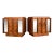 Pair of Mid Century Modern Brutalist Nightstands + Inset Smoked Mirrors | by Tobago For Sale