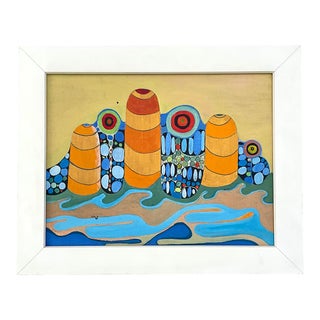 Vintage Post Modern Psychedelic Abstract Signed and Dated 1970 For Sale