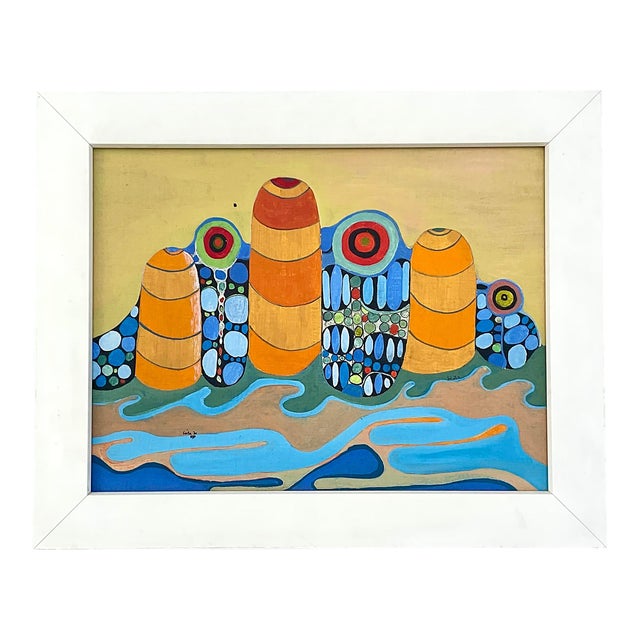 Vintage Post Modern Psychedelic Abstract Signed and Dated 1970 For Sale