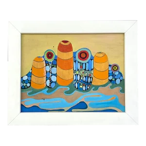 Vintage Post Modern Psychedelic Abstract Signed and Dated 1970