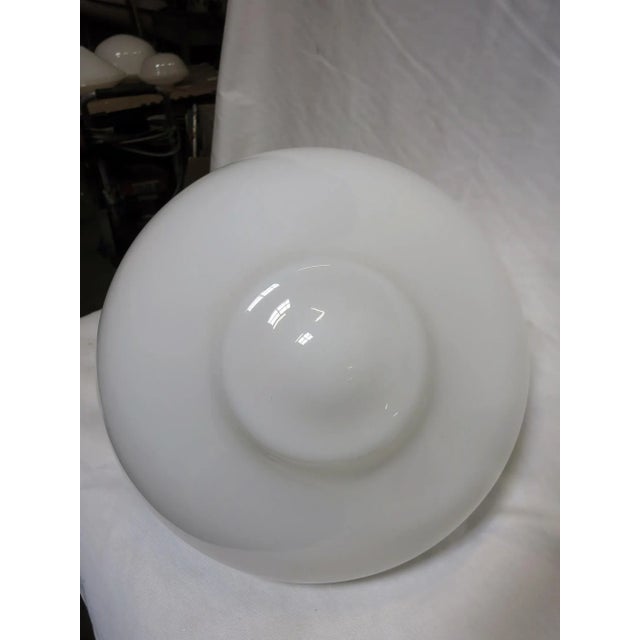 Large Schoolhouse Bell-Shape Ceiling Glass Globe Pendant For Sale - Image 4 of 4
