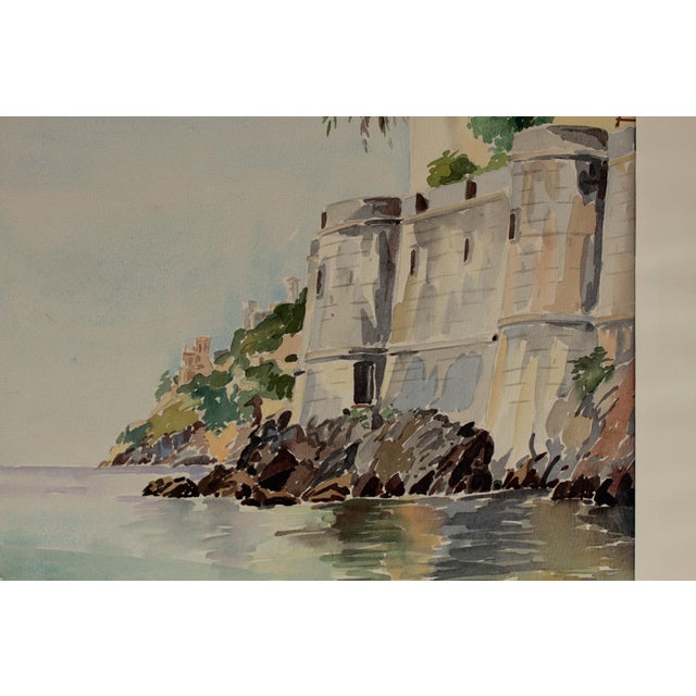 White Minori, Italy, 1960, Watercolor on Paper For Sale - Image 8 of 9