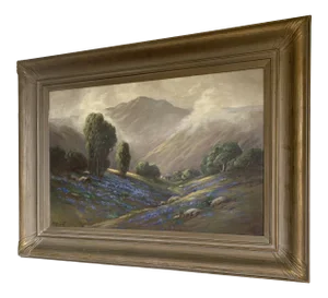 Early 20th Century “Mt Tamalpais” California Pastoral Landscape Oil Painting by Alexis Podchernikoff, Framed