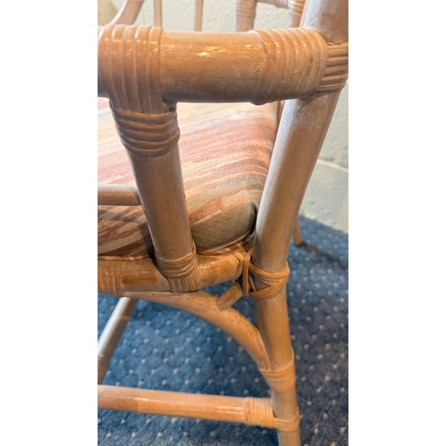 Vintage Henry Link Rattan Dining Chairs – Set of 8 (6 Side Chairs, 2 Armchairs) For Sale - Image 11 of 14