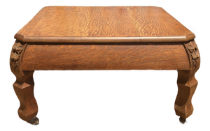 Antique Quarter Sawn Oak Caster Table/Plant Stand