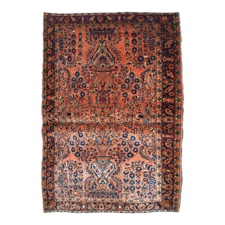 1920s, Handmade Antique Persian Sarouk Rug 3.6' X 5.4' For Sale