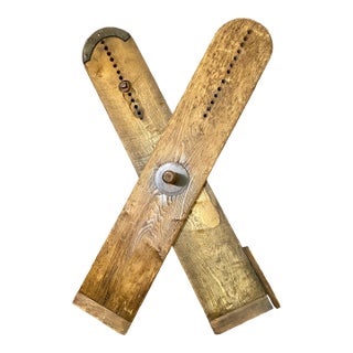 Antique Wooden Carpenter's Bevel Gauge or Angle-Finder For Sale