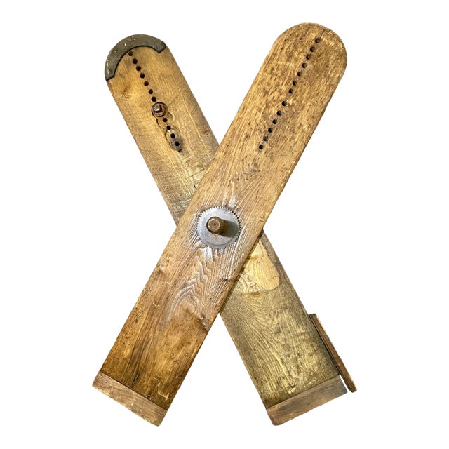 Antique Wooden Carpenter's Bevel Gauge or Angle-Finder Rustic Decor For Sale