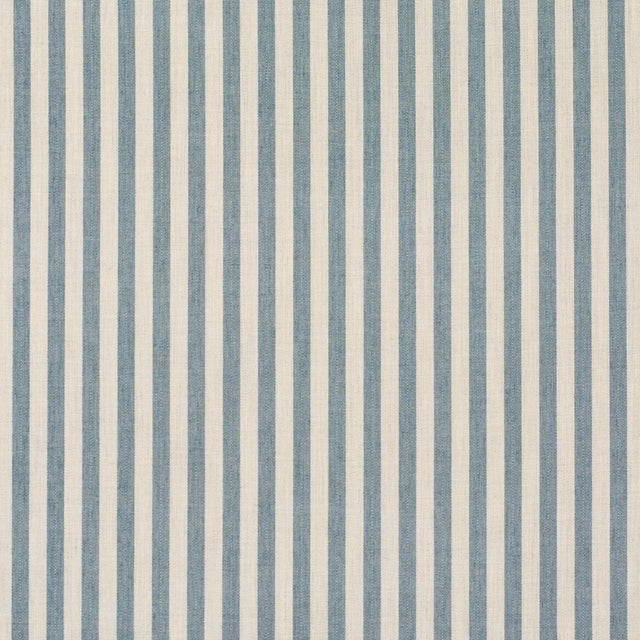 Contemporary SAMPLE - Schumacher Hanson Indoor/Outdoor Stripe Narrow Fabric In Teal For Sale - Image 3 of 4
