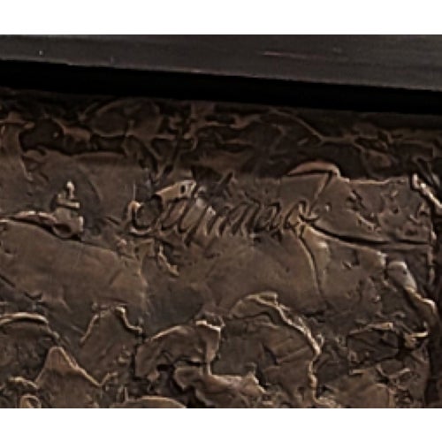 "Imagination" - Bonded Mixed Meta by Bill Mack 43" W x 36" H (not including leg extending from frame) Numbered AP10/25...