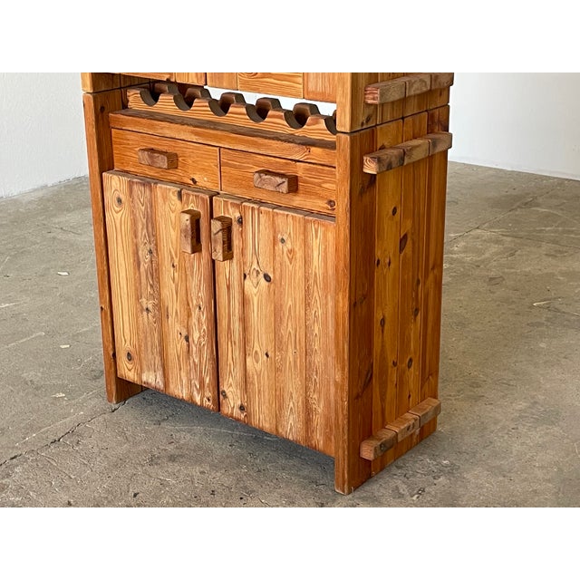 Danish Christian IV Brutalist Pine Cabinet attributed to Hans Frydendal, 1970s For Sale - Image 12 of 16