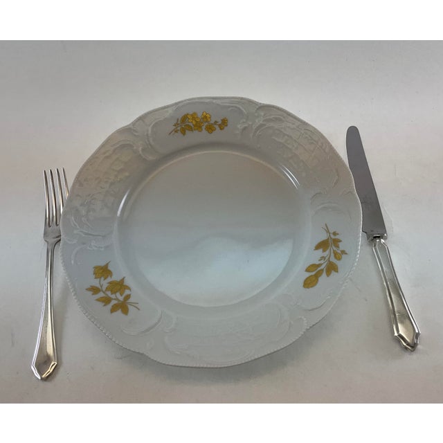 New 1980s Exquisite Porcelain With Gold Roses by Rosenthal. - 79 Piece For Sale - Image 12 of 18