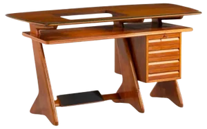 Desk in Wood and Glass attributed to Melchiorre Bega, Italy, 1950s