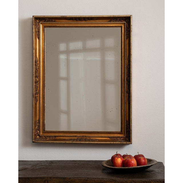 19th Century France Antique Gold Carved Giltwood Mirror For Sale - Image 9 of 9