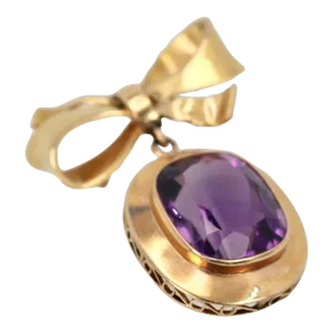 Vintage Amethyst Rose Gold Pendant