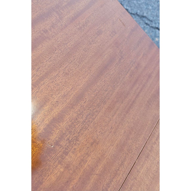 Mid Century English Regency Mahogany Drop Leaf Sofa Table Desk For Sale - Image 11 of 12