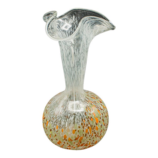 Vintage Display Vase, Continental, Art Glass, Posy Sleeve, Mid Century Modern For Sale