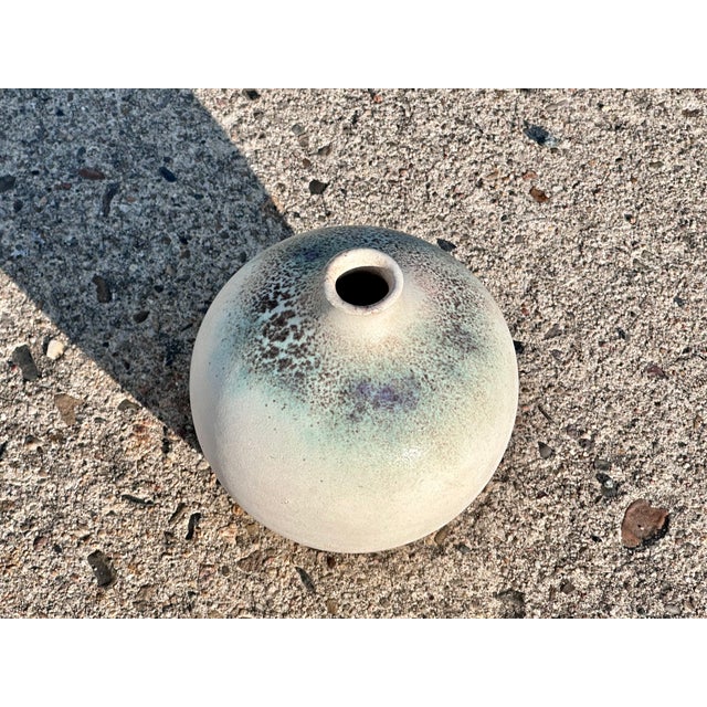 Studio Ceramic Spherical Vase by Elisabeth Grosser, Germany, 1980s For Sale - Image 13 of 16