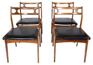 Danish Teak Dining Chairs, 1960s, Set of 4