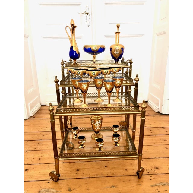 Early 21st Century Art Deco Style Nesting Tables in Brass, 1950s, Set of 3 For Sale - Image 5 of 11