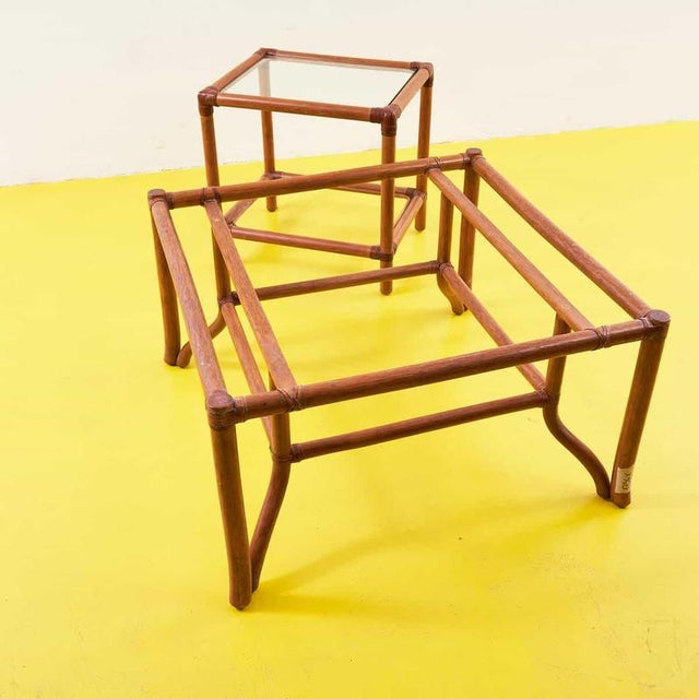 Wood Bamboo Coffee Tables from Gervasoni, Set of 2 For Sale - Image 7 of 8