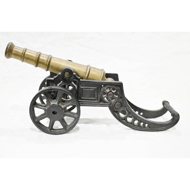 Antique Cast Iron Cannons with Gunmetal Barrels 1920, Set of 2 For Sale - Image 6 of 8