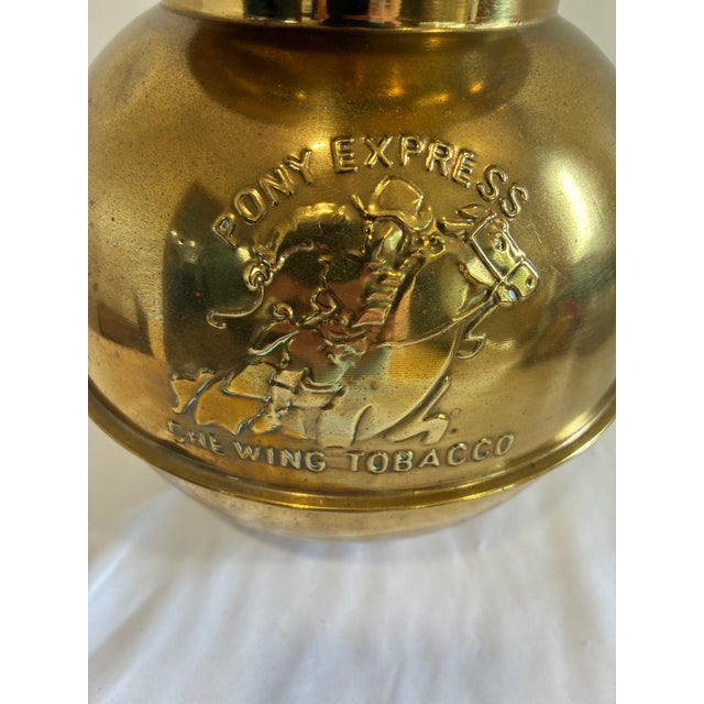 Vintage Pony Express Chewing Tobacco Brass Advertising Spittoon For Sale In Oklahoma City - Image 6 of 11