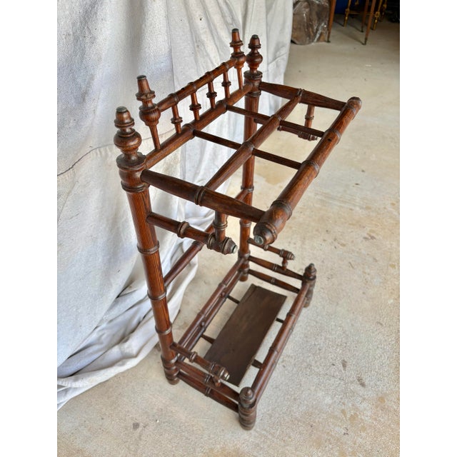 French Late 19th Century French Faux Bamboo Umbrella Stand For Sale - Image 3 of 12