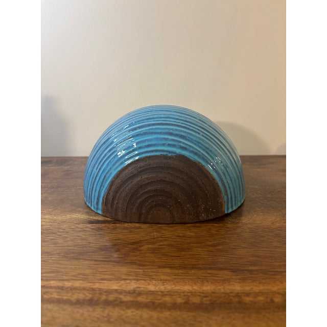 Ceramic Vintage Bitossi for Rosenthal Netter Wall Planter Blue Ceramic, Italy For Sale - Image 7 of 8