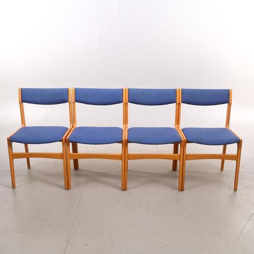 Mid-Century Modern Blue Chairs by Erik Buck, 1960s, Set of 9 For Sale - Image 4 of 6